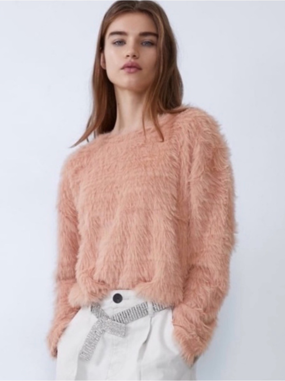 Zara Pink Fuzzy Sweater
